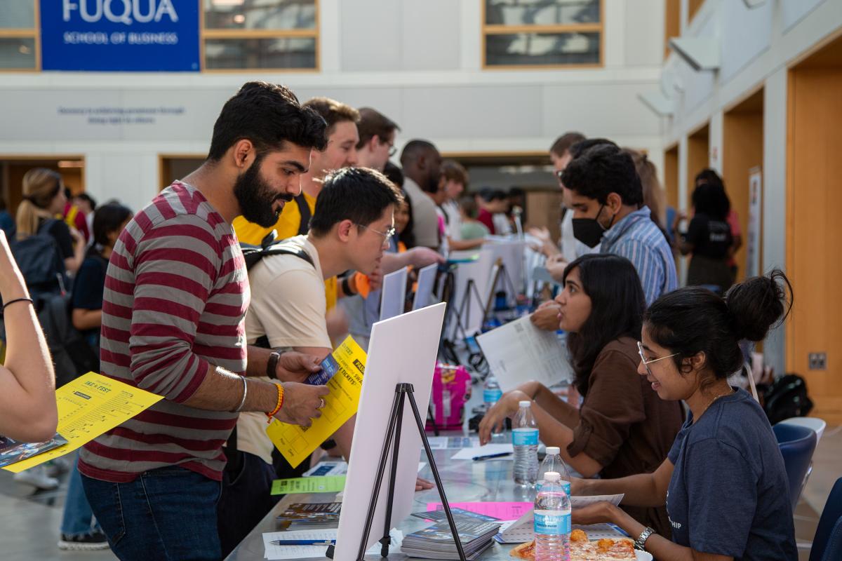 Students check in at I&E Fest and speak with representatives from Duke and Triangle-area organizations