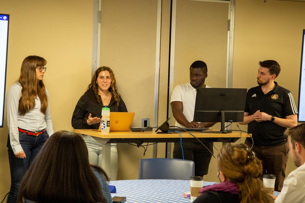A New Ventures Climate student team presents their evaluation of a climate-related startup