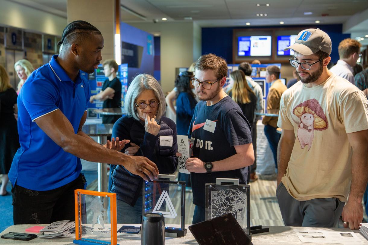 Jaylen Coleman talks about his venture at the 2023 Duke Startup Showcase