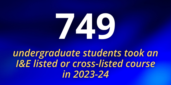 749 undergraduate students took an I&E listed or cross-listed course in 2023-24